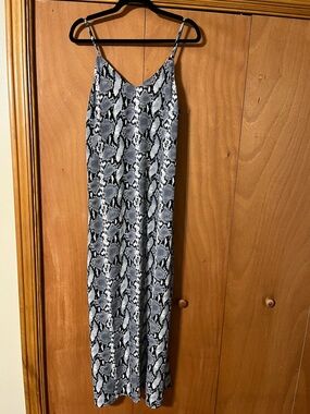 NWT Buddy Love Gray Snake Print Maxi Dress